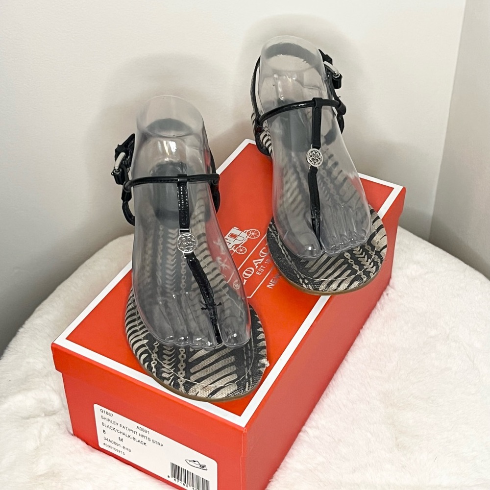 Coach Black and Gray Sandals with Stylish Design